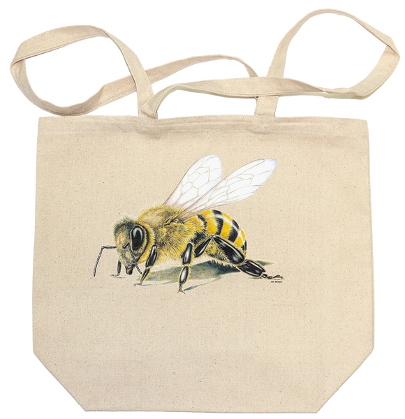 Honey Bee Canvas Tote Bag – Wildlife Drawings by Jim Wilson